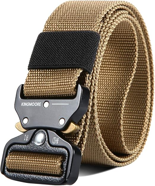 KingMoore Men's Tactical Belt Heavy Duty Webbing Belt Adjustable Military Style Nylon Belts